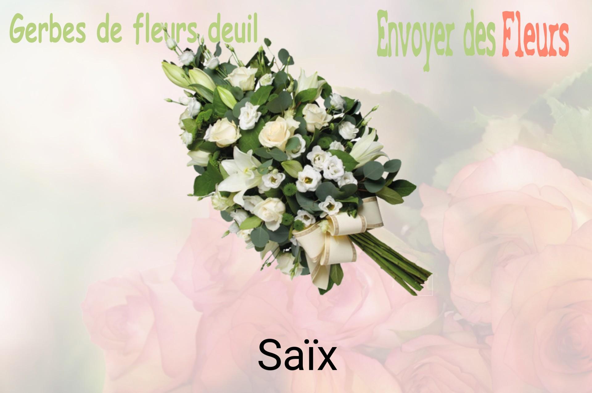 Gerbe de fleurs de deuil livrée à Saïx